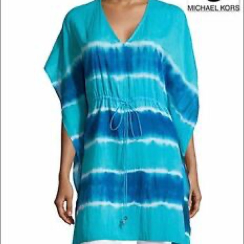 Michael Kors Tie-Dye Kimono Swim Cover-Up/Tunic L